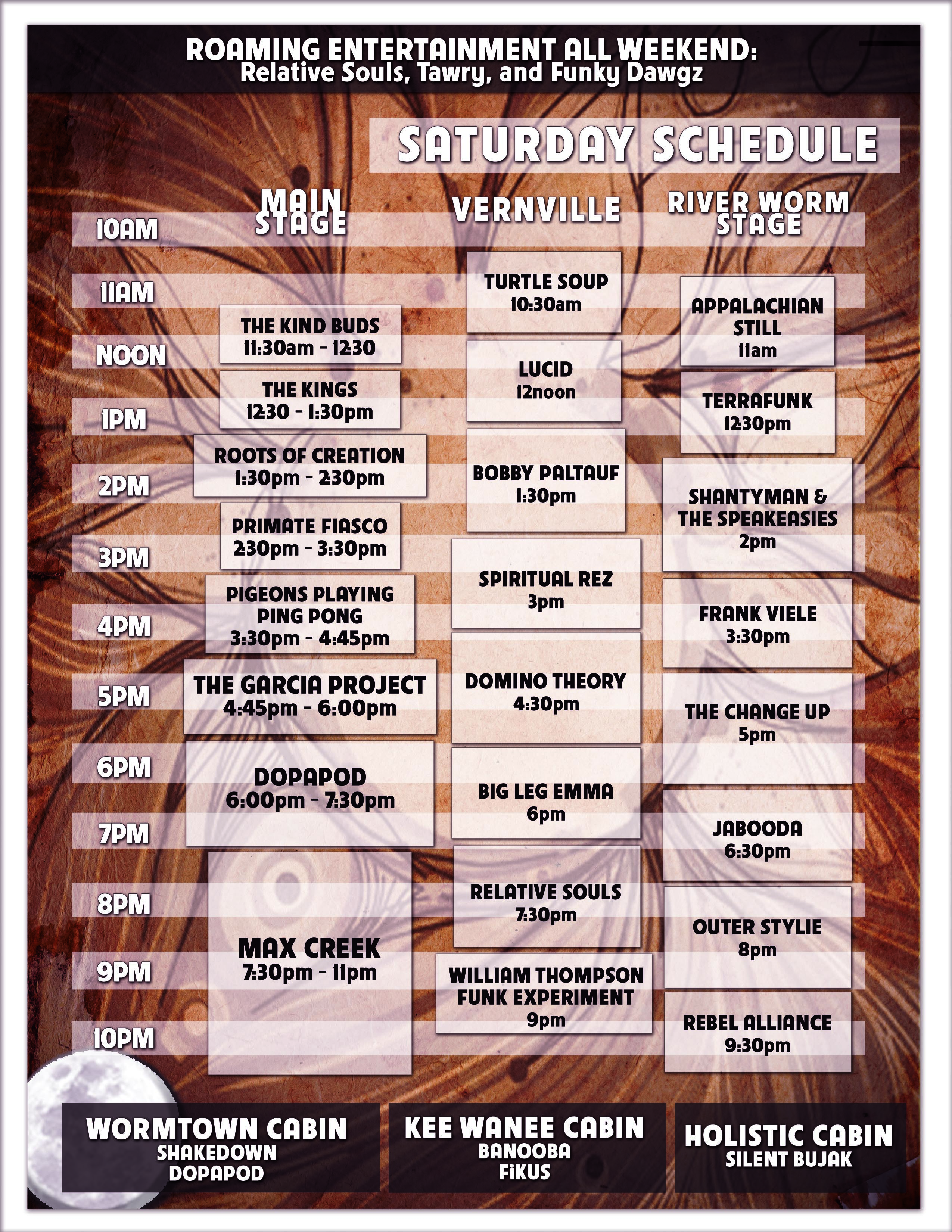 Schedule Wormtown Music Festival